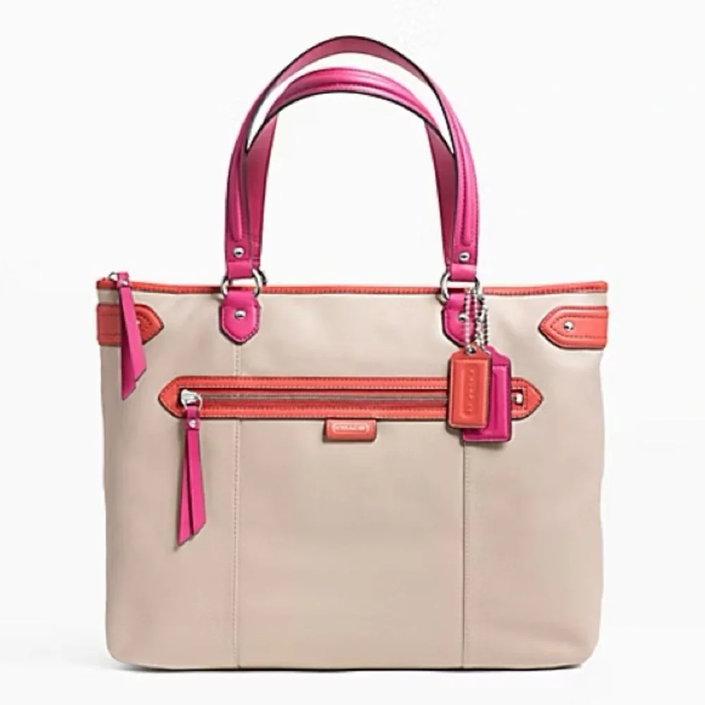 Coach | Daisy Spectator Leather Emma Tote ~ Silver Sand Multicolor NWT